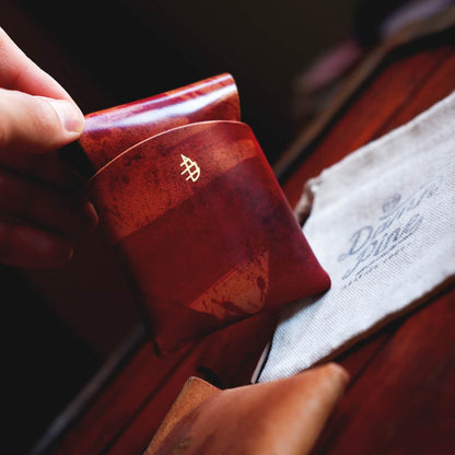 The Lodgepole Stitchless Wallet in Red Rothko Shell Cordovan leather