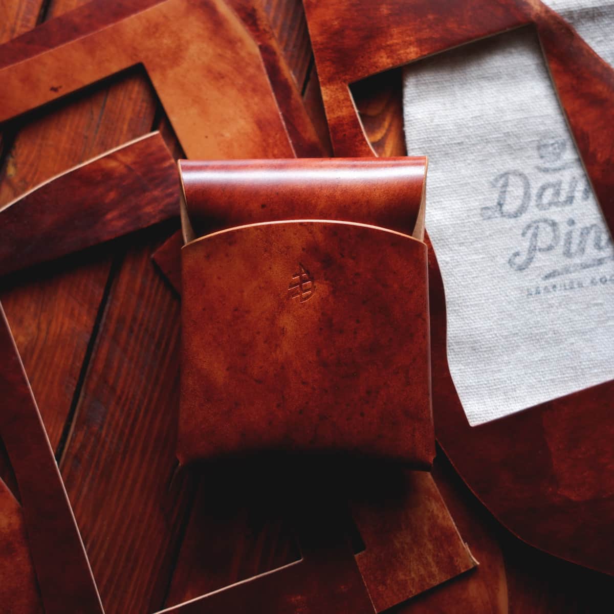 The Lodgepole Stitchless Wallet in Cognac Marbled Shell Cordovan leather