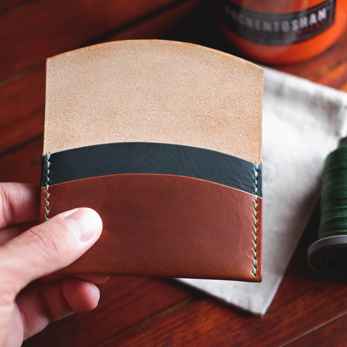 Interior view of The Mountain Card Wallet - empty